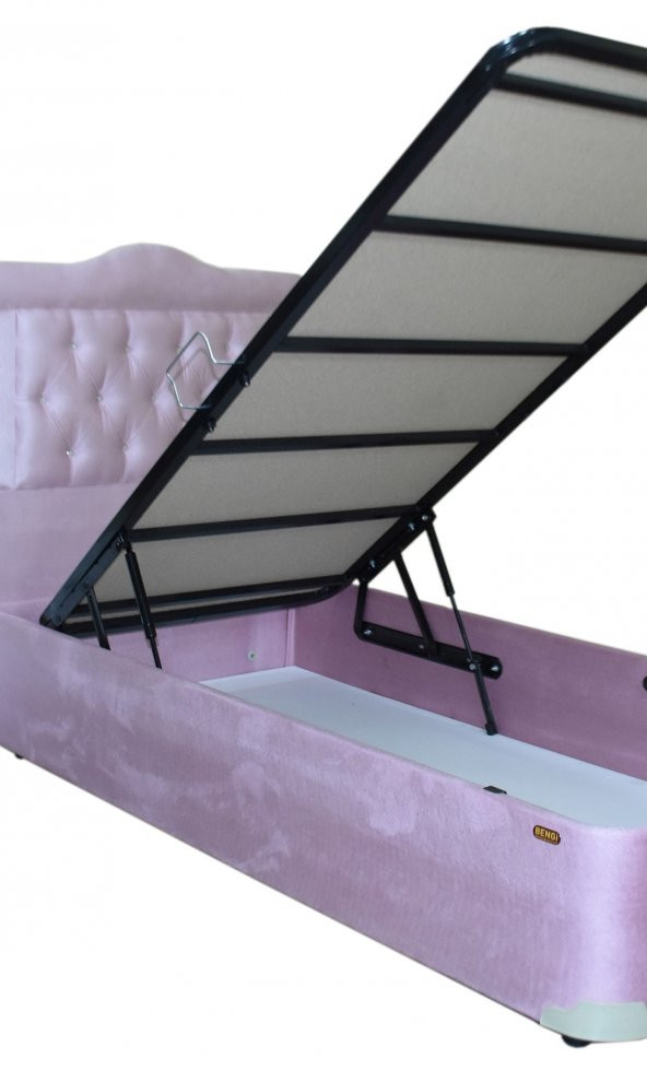 Baza-Başlık 13430 TAY TÜY PEMBE  Kumaş MODEL Kapitone başlık Metal 90*190 El Yapım - 5