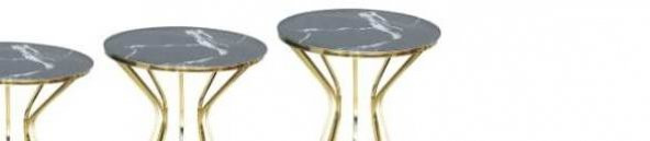 Brc Zigon13387 Cadde Model Metal Gold renk kaplam Siyah mermer Temper cam El yapı - 4