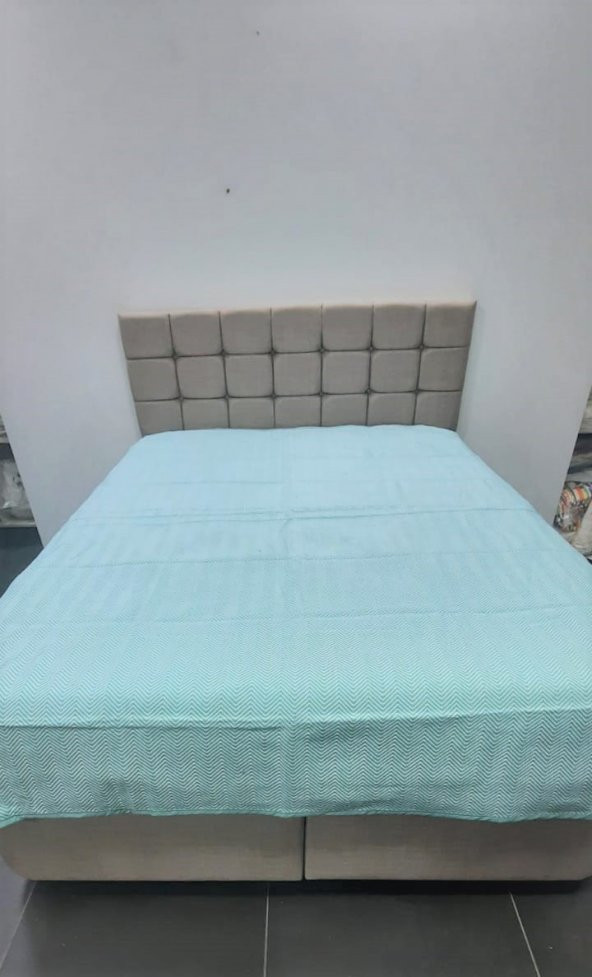 Pike 13290 Yazlık Zmrt Yeşil Çift Dolgun Malzeme V Çizgili Desen Pamuklu  Kalın Dokuma - 2