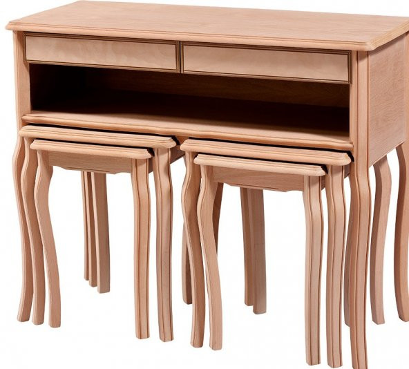 Dresuar-zigon 13324 İLGZ Model HAM Kayın Çift Zigon Takım oluklu ayak El Yapım