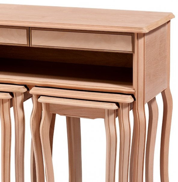 Dresuar-zigon 13324 İLGZ Model HAM Kayın Çift Zigon Takım oluklu ayak El Yapım - 3