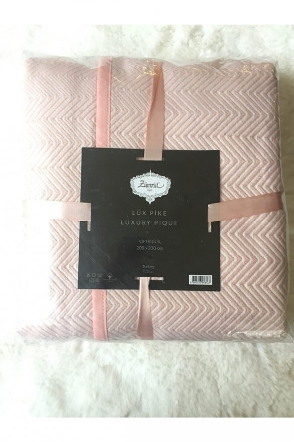 Pike Yazlık 13291 Zmrt Somon Çift Dolgun Malzeme V Çizgi Desen Pamuk Kalın Dokuma - 7