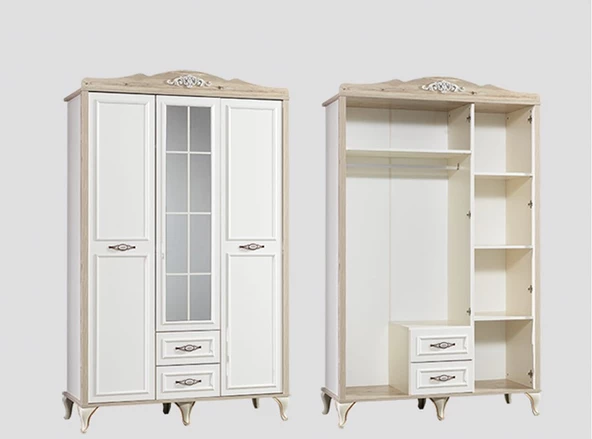 Dolap 13157 Urlu COUNTRY Model 3kapı Hard suntalem Kalite Yüksek ayak Kutuda sevk - 3