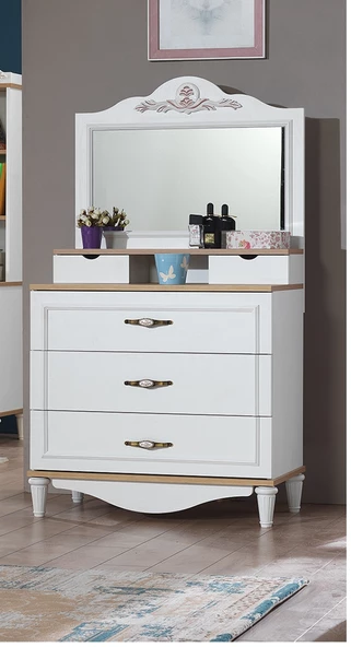 Şifonyer-ayna 13130 Urlu FLORA Model yüksek ayak kalite Hard SUNTALEM Nakış Ayna - 2