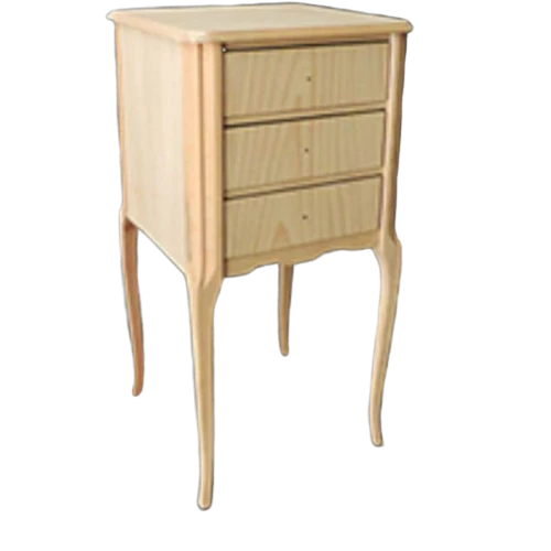 Komodin 12977 Aslan Ayak Klasik Model HAM 3 Çekmece  Ahşap Kayın ayak El Yapım - Resim 6