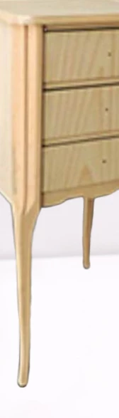 Komodin 12977 Aslan Ayak Klasik Model HAM 3 Çekmece  Ahşap Kayın ayak El Yapım - Resim 7