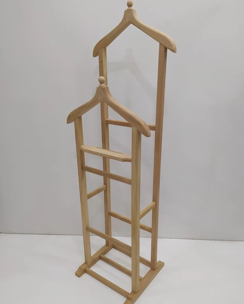 Dilsiz Uşak 12969 Çİft Tepelik HAVLULUK MODEL Doğal HAM Askılık Kayın El yapım - 4