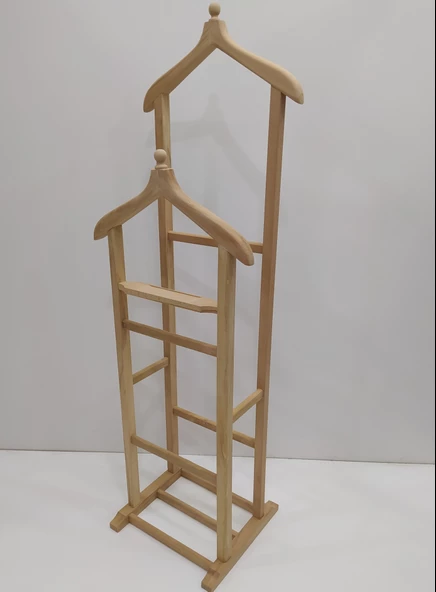 Dilsiz Uşak 12969 Çİft Tepelik HAVLULUK MODEL Doğal HAM Askılık Kayın El yapım - 3