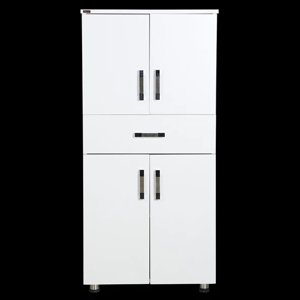 Çok Amaçlı 12949 Dolap Model 130 Hard Parlak BEYAZ Suntalem 4 Raf 1 Çekm El Yapım