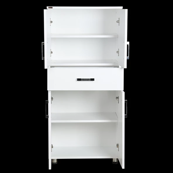 Çok Amaçlı 12949 Dolap Model 130 Hard Parlak BEYAZ Suntalem 4 Raf 1 Çekm El Yapım - 2