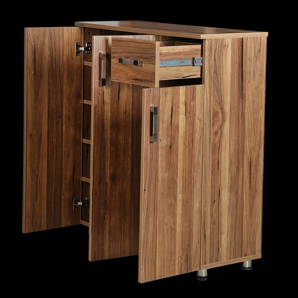 Ayakkabılık 12951 Çok Amaç Model Parlak CEVİZ Hard suntalem Demonte 5raf El Yapım - 3