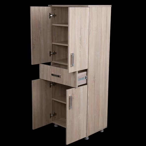 Çok Amaç 12939 Dolap Hard Model Parlak CORDOBA Suntalem 5 Raf 1 Çekm 180 El Yapım - 3