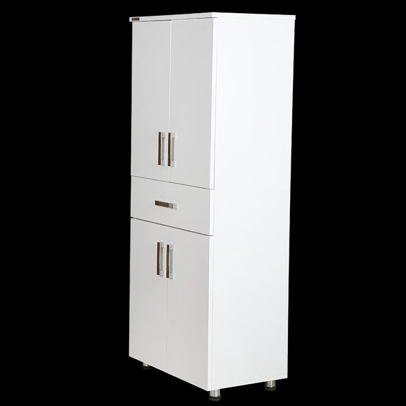 Çok Amaçlı 12940 Dolap Model Hard Parlak BEYAZ Suntalem 4Raf 1Çekm 180 El Yapım - 4