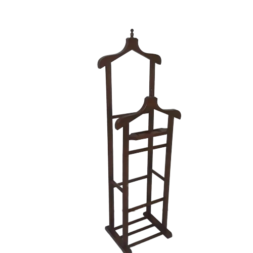 Dilsiz Uşak 12928 Çİft TEPE MODEL Parlak Ceviz Askılık Ahşap Kayın Torna El Yapım - 5