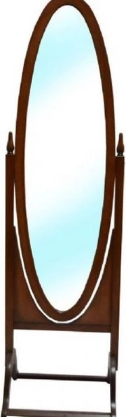 Ayna OVAL 12933 Boy Ahşap Kayın MDF Parlak CEVİZ Natüre Klasik Mobilya El Yapım - 3