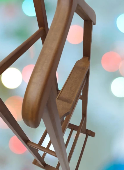 Dilsiz Uşak 12928 Çİft TEPE MODEL Parlak Ceviz Askılık Ahşap Kayın Torna El Yapım - 4