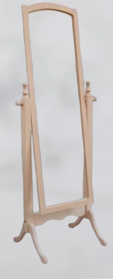 Ayna 12931 OVAL Dikdörtgen Boy Ahşap Kayın MDF HAM Natüre Klasik Mobilya El Yapım - 3