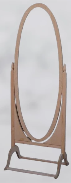 Ayna OVAL 12932 Boy Ahşap Kayın MDF HAM Natüre Klasik Mobilya Kutu Sevk El Yapım - 4