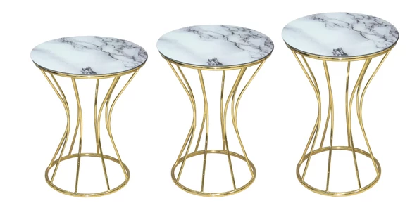 Brc zigon 12746 KUMSAAT model beyaz mermer Desen Metal GOLD Renk Kaplama Elyapım - 2
