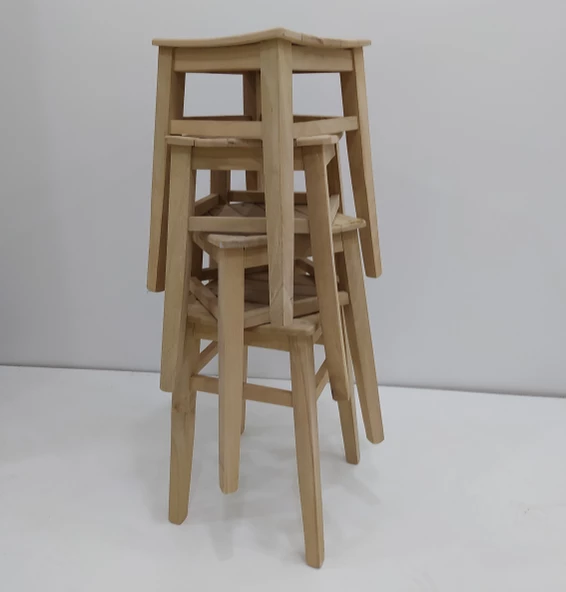 Tabure 12765 Izgara Model Kayın Torna ayak HAM ürün Kutuda sevk El Yapım - 4