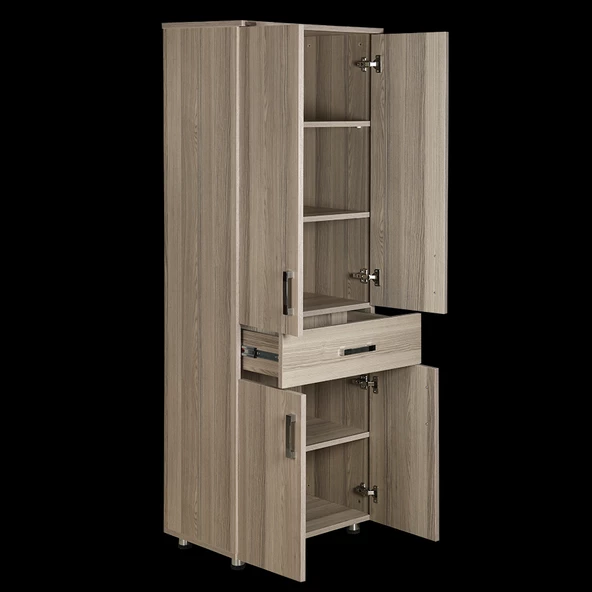 Çok Amaçlı 12687 ST Dolap 180 cm Hard Parlak CORDOBA Suntalem 4Raf 1Çekmece El Yapım