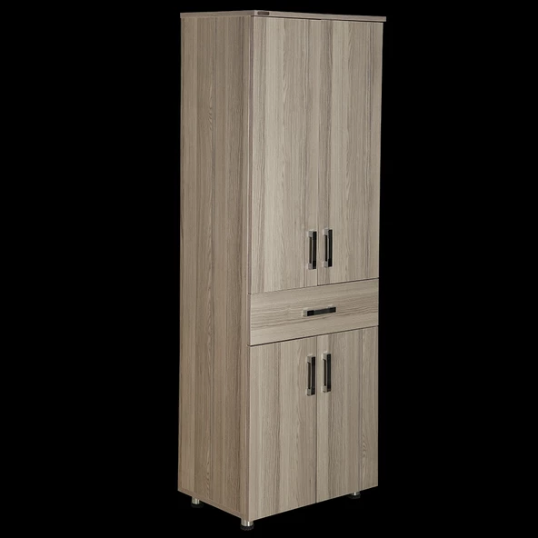 Çok Amaçlı 12687 ST Dolap 180 cm Hard Parlak CORDOBA Suntalem 4Raf 1Çekmece El Yapım - 4