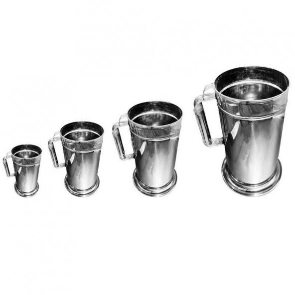 İnox Paslanmaz Litre Kabı Süt Ölçeği - 1 Litre