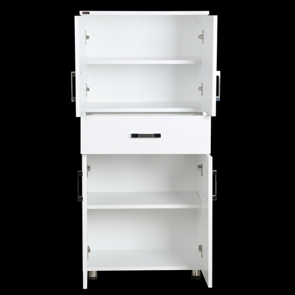 Dolap 12675 ST Çok Amaç 130cm Hard Parlak BEYAZ Suntalem 4Raf 1Çekmec Kutu sevk El Yapı - 2