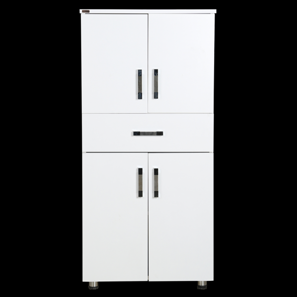 Dolap 12675 ST Çok Amaç 130cm Hard Parlak BEYAZ Suntalem 4Raf 1Çekmec Kutu sevk El Yapı