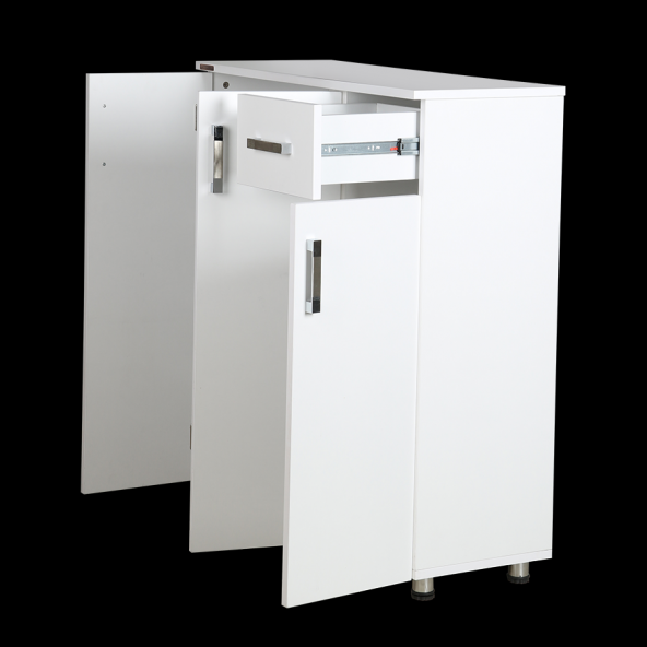 Ayakkabılık 12670 Çok Amaç Model Parlak BEYAZ Hard suntalem Demonte 5raf El Yapı - 3