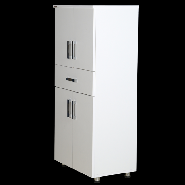 Dolap 12675 ST Çok Amaç 130cm Hard Parlak BEYAZ Suntalem 4Raf 1Çekmec Kutu sevk El Yapı - 4