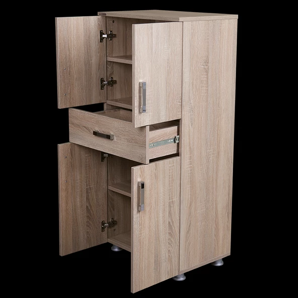 Çok Amaçlı 12679 Dolap Model Hard Parlak SOMON Suntalem 4Raf 1Çekme 130 El Yapım - 3