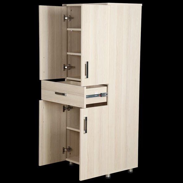 Çok 12681 Amaçlı Dolap Hard Parlak CARDEN Model Suntalem 4Raf 1Çekm 150 El Yapım - 3