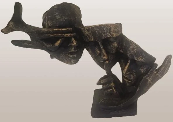 Dekoratif 12662 surat SİYAH Model 3 Lü Görmedim Duymadım Bilmiyorum El yapım - 5