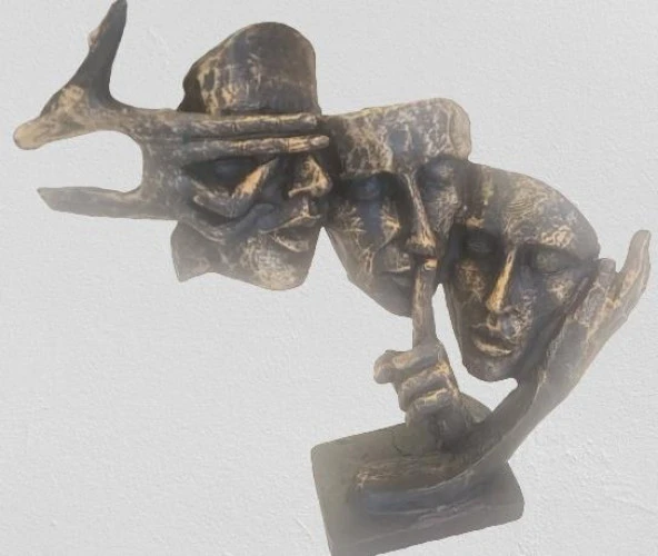 Dekoratif 12662 surat SİYAH Model 3 Lü Görmedim Duymadım Bilmiyorum El yapım - 7