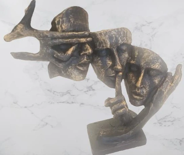 Dekoratif 12662 surat SİYAH Model 3 Lü Görmedim Duymadım Bilmiyorum El yapım - 8