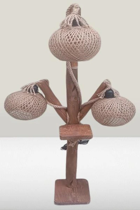 Lambader 12656 Sarmaşık 3lü Avize Doğal malzeme Kuru Zeytin veya çam dal El Yapı - 2