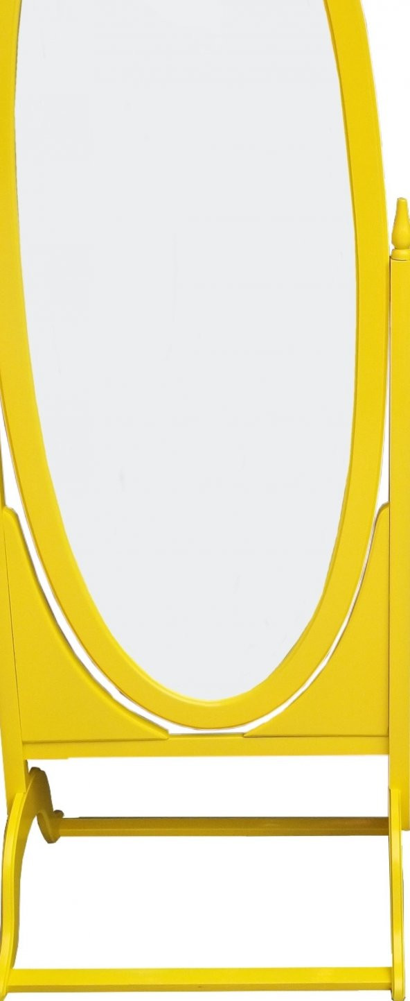Ayna ayaklı12566 OVAL Boy Kayın MDF Parlak SARI Natüre Klasik Mobilya El yapım - 5