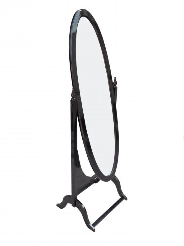 Ayna ST OVAL Boy oval Ahşap Kayın Md Parlak SİYAH Natüre Klasik Mobilya El Yapım