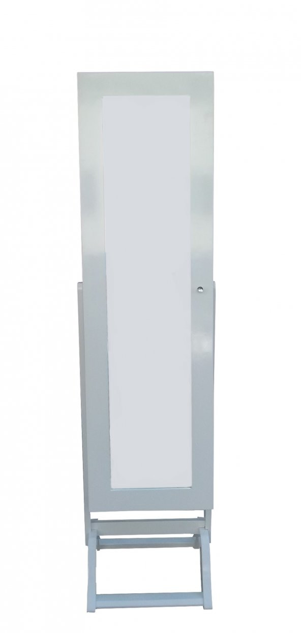 Ayna 12410 Takı dolap boy Dikdörtgen Ahşap Kayın MDF Beyaz Lake Ayna El Yapım