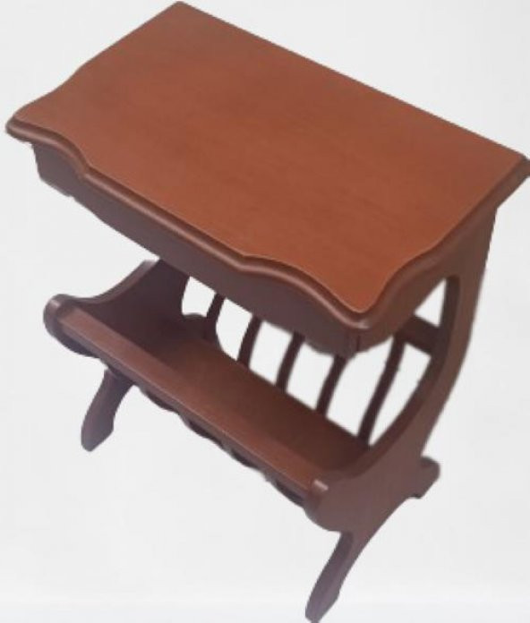 Gazete 12600 Sehpa Model Kayın MDF Torna tabla Parlak Ceviz Boya Tutmalık El Yapı - 6