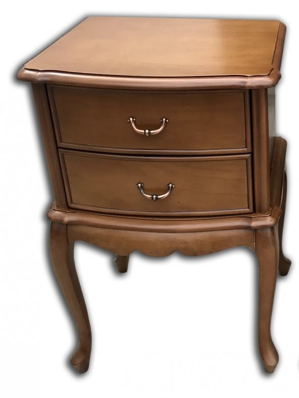 Komodin 1204 Aslan Kayın Aslan Ayak Bombe Çekm Parlak Ceviz Boya Eskitme El yapım