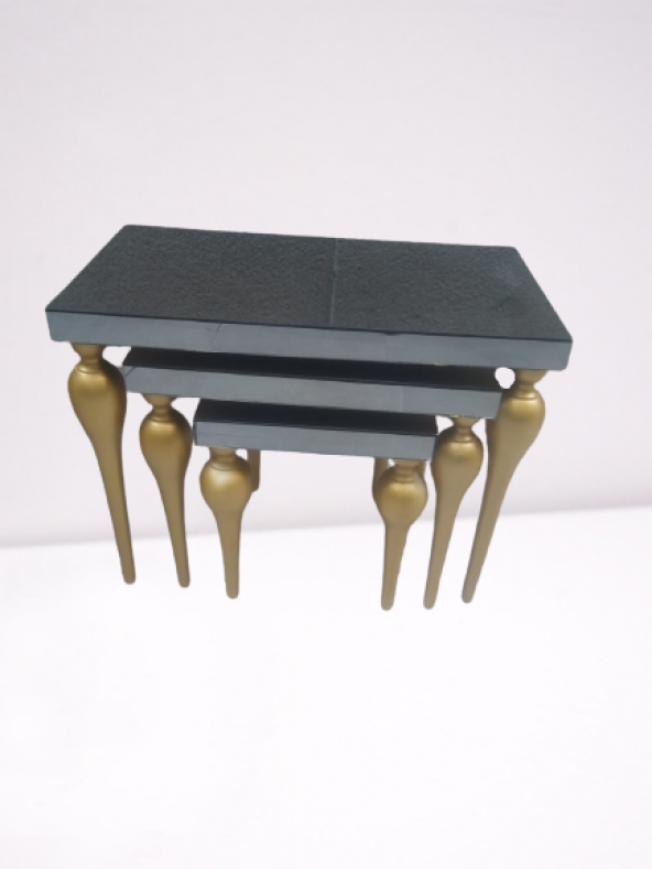 Zigon ILGZ 12386 TOMBUL Model Kayın MDF tabla gold ayak Füme cam Kaplama Elyapım