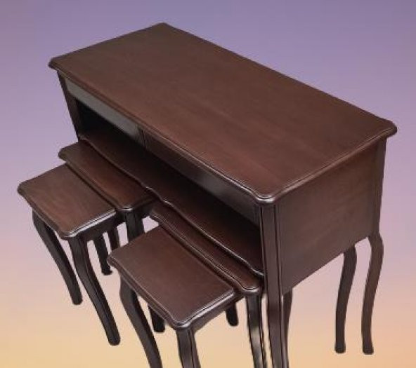 Dresuar-zigon ILGZ 90018 Klasik Model KAYIN Çift zigon Parlak ceviz Renk El Yapım - 2