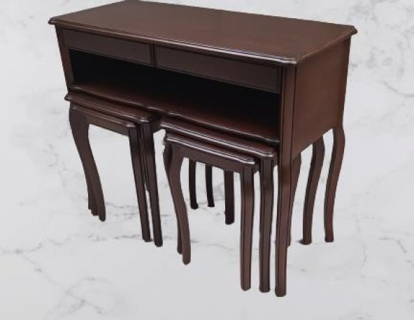 Dresuar-zigon ILGZ 90018 Klasik Model KAYIN Çift zigon Parlak ceviz Renk El Yapım - 8