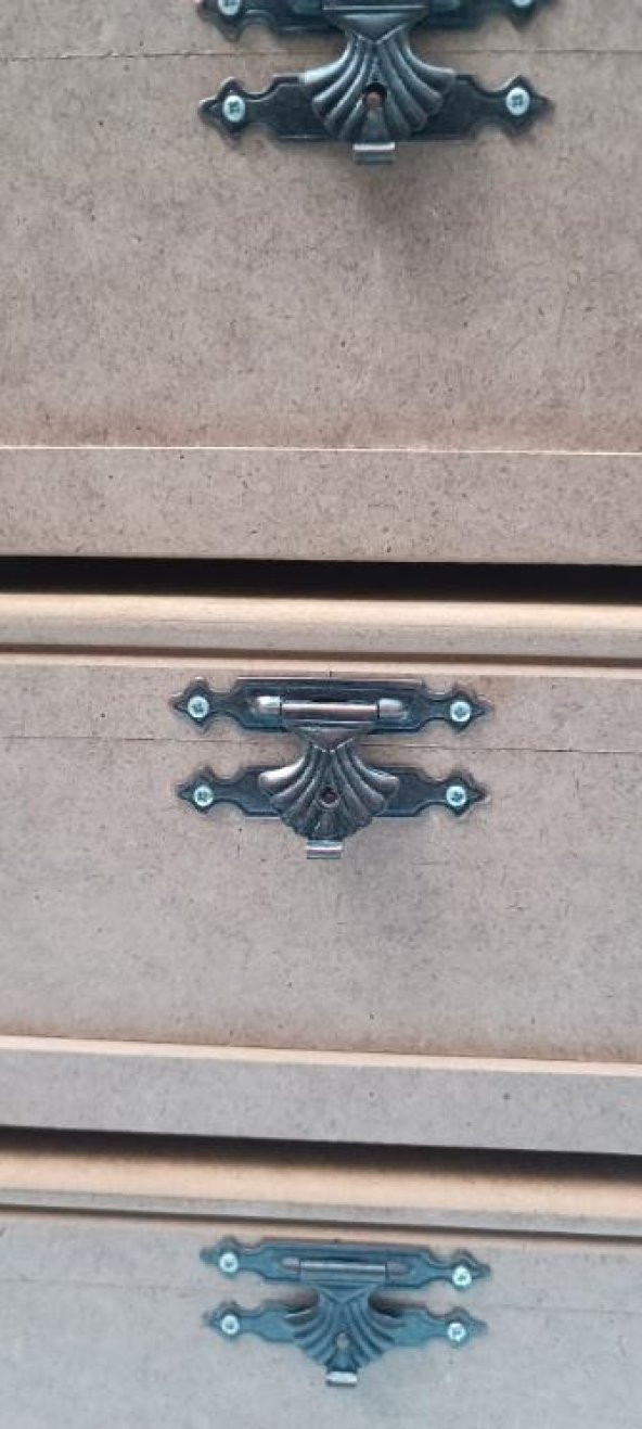 Hobi 90023 Dekoratif Model 3lü Makyaj Kutu Set Ahşap HAM MDF El Yapımı - 2