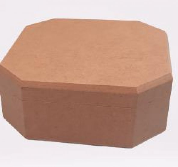 Hobi 90031 Dekoratif Model Öğrenci Kutusu Altıgen Ahşap HAM MDF El Yapımı