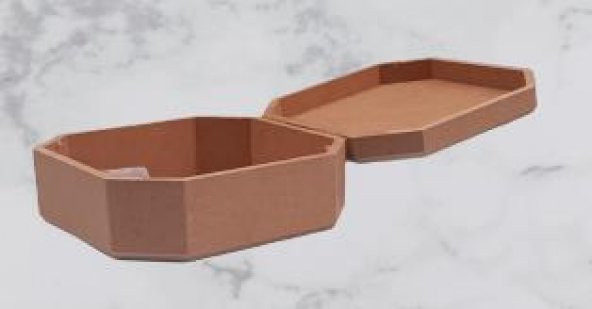 Hobi 90031 Dekoratif Model Öğrenci Kutusu Altıgen Ahşap HAM MDF El Yapımı - 3