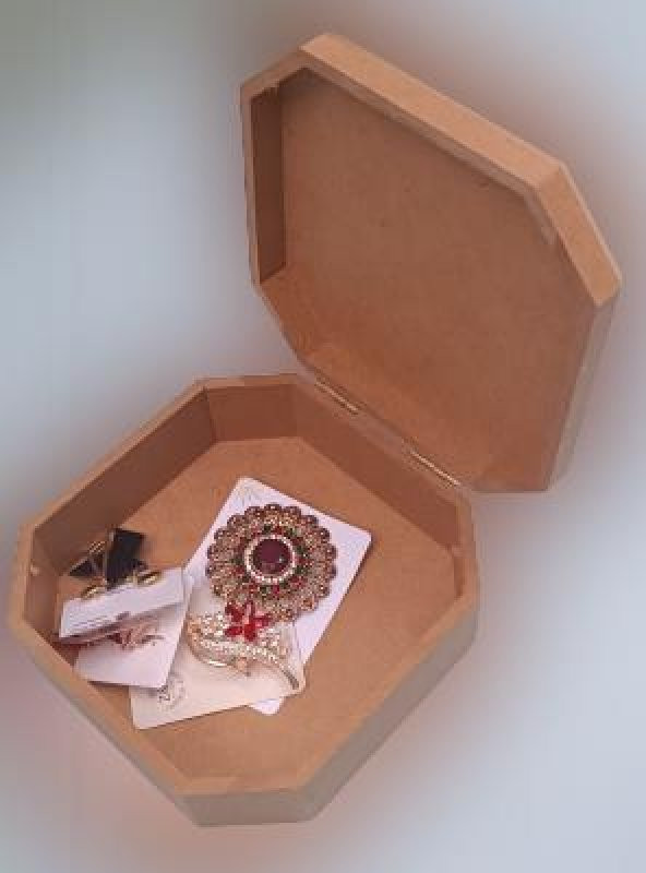 Hobi 90031 Dekoratif Model Öğrenci Kutusu Altıgen Ahşap HAM MDF El Yapımı - 5