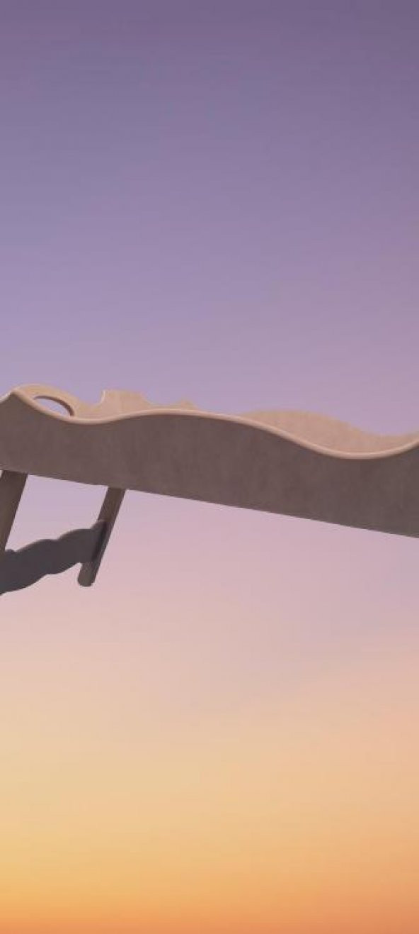 Hobi 90036 Dekoratif Tepsi Ayaklı Şımarık Model HAM Ahşap MDF El Yapımı